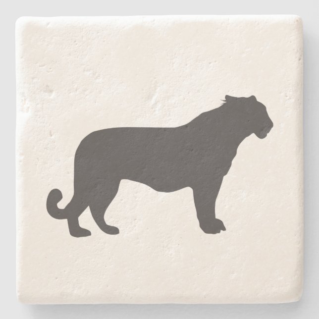 Tiger Silhouette Stone Coaster (Front)