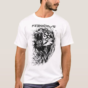 Tiger Silhoutte Print Men's Basic T-Shirt