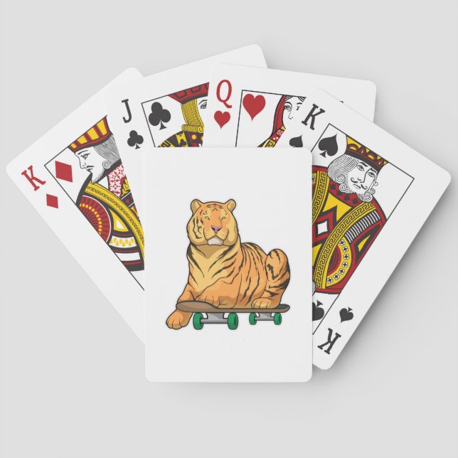 Tiger Skater Skateboard Playing Cards (Back)