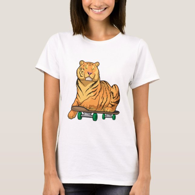 Tiger Skater Skateboard T-Shirt (Front)