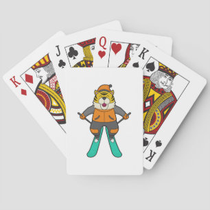 Tiger Skier Ski Playing Cards