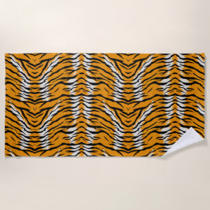 Tiger Skin Animal Print Pattern Design Beach Towel
