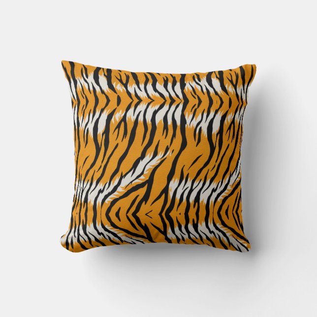 Tiger Skin Animal Print Pattern Design  Cushion (Front)