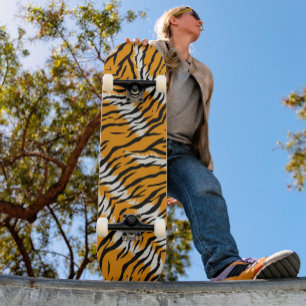 Tiger Skin Animal Print Pattern Design  Skateboard