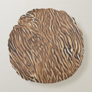 Tiger Skin Design Decorative Cojin Round Cushion