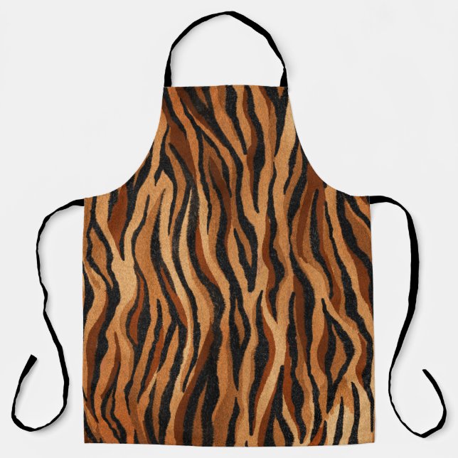 Tiger skin: hand-drawn seamless pattern. apron (Front)