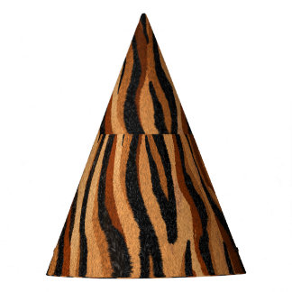 Tiger skin: hand-drawn seamless pattern. party hat