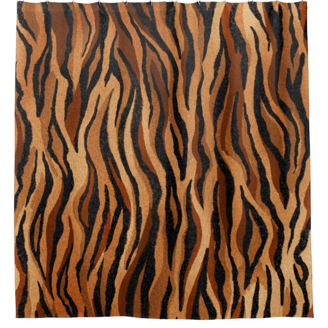Tiger skin: hand-drawn seamless pattern. shower curtain (Front)