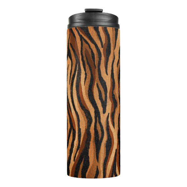 Tiger skin: hand-drawn seamless pattern. thermal tumbler (Front)