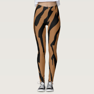 Tiger Skin Pattern Abstract Lines Animal Stripes Leggings