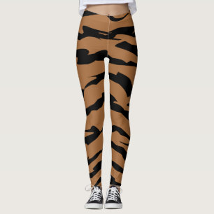 Tiger Skin Pattern Abstract Lines Animal Stripes Leggings