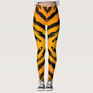 Tiger Skin Pattern Vacation Tourist Animal Stripes Leggings