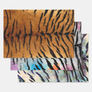 Tiger Skin Print in three colours Wrapping Paper Sheet