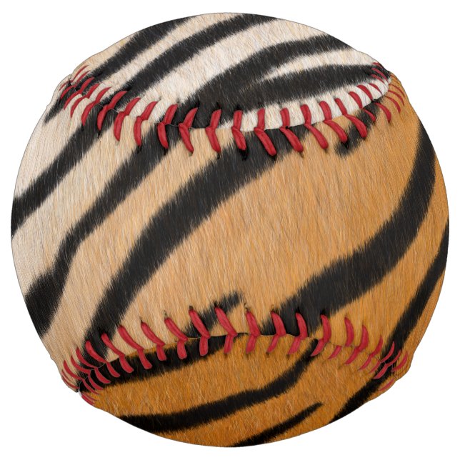 Tiger Skin Realistic Animal Print Fake Animal Hide Softball (Front)