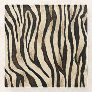 Tiger Skin Seamless Texture Glass Coaster