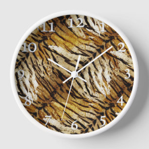 Tiger skin, stylish, tiger, striped, animal print, clock