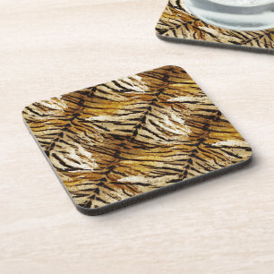 Tiger skin, stylish, tiger, striped, animal print, coaster