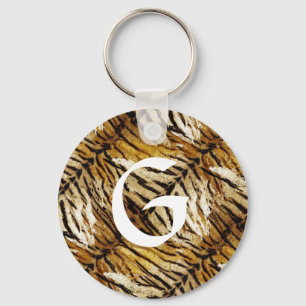 Tiger skin, stylish, tiger, striped, animal print, key ring