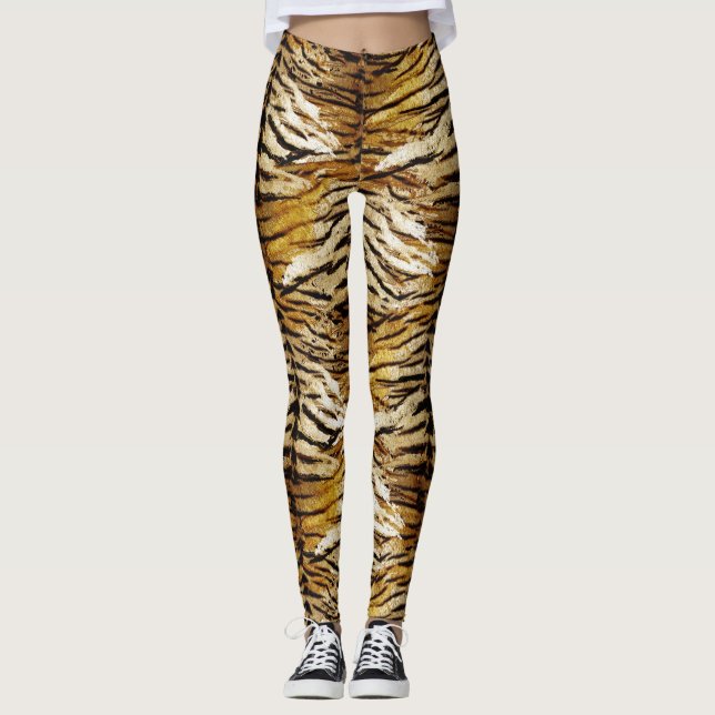 Tiger skin, stylish, tiger, striped, animal print, leggings (Front)