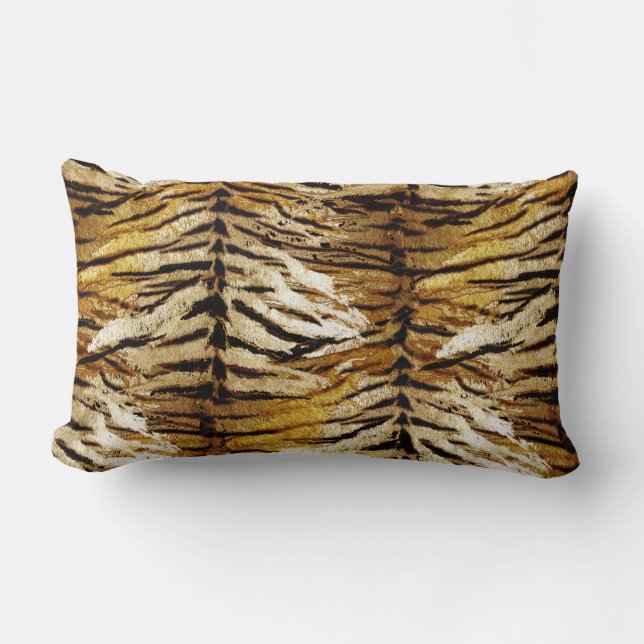 Tiger skin, stylish, tiger, striped, animal print, lumbar cushion (Front)