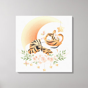 Tiger Sleeping on the Moon Canvas Print