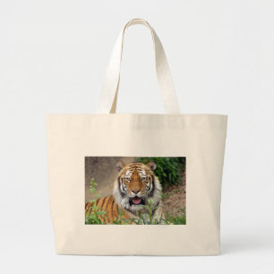 Tiger Smile Large Tote Bag