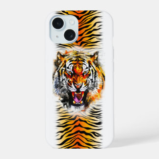Tiger snarl and stripes beautiful image iPhone 15 case