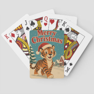 Tiger Snow Village Animal Christmas Playing Cards