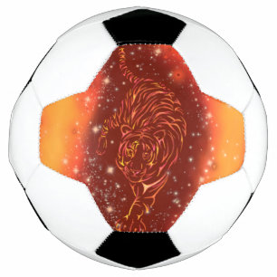 Tiger Soccer Ball Running In Galaxy Starry Night