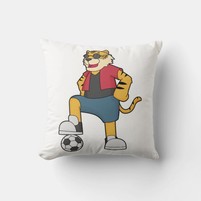 Tiger Soccer player Soccer Cushion (Front)