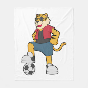 Tiger Soccer player Soccer Fleece Blanket