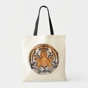 "Tiger Spot" on White, Watercolor Art Tote Bag