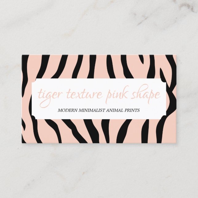 Tiger Sprinkles Texture Beige Shape Frame Business Card (Front)