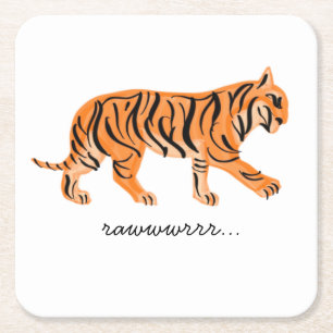 Tiger Square Paper Coaster