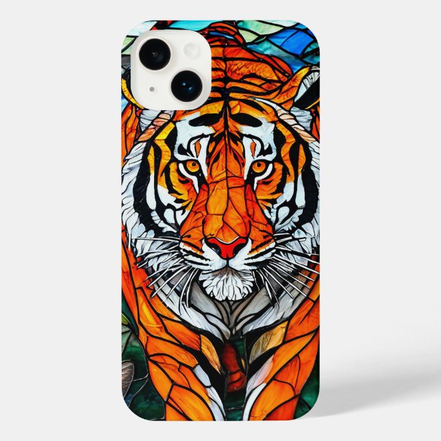 Tiger stained glass iPhone case (Back)