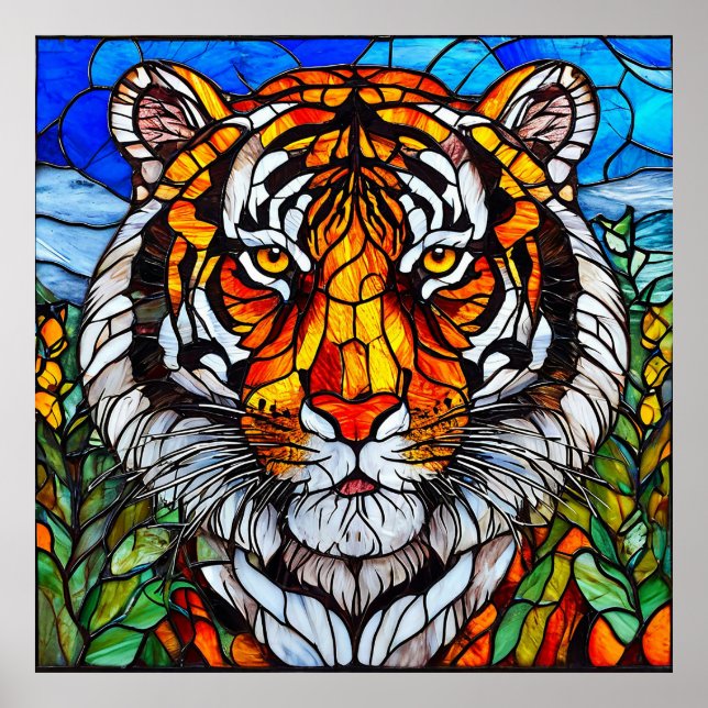 Tiger stained glass poster (Front)