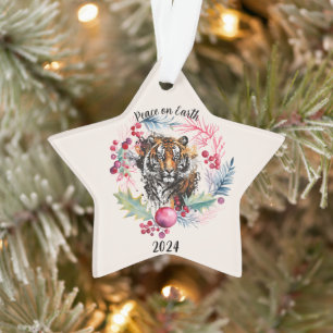 "Tiger" Star Shaped Acrylic Ornament