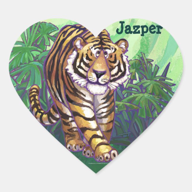 Tiger Stationery Heart Sticker (Front)