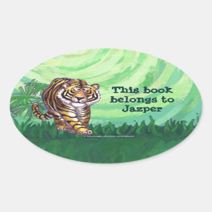 Tiger Stationery Oval Sticker