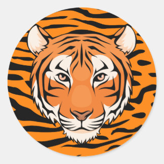 Tiger Sticker  (Circle) - go wild tigers!