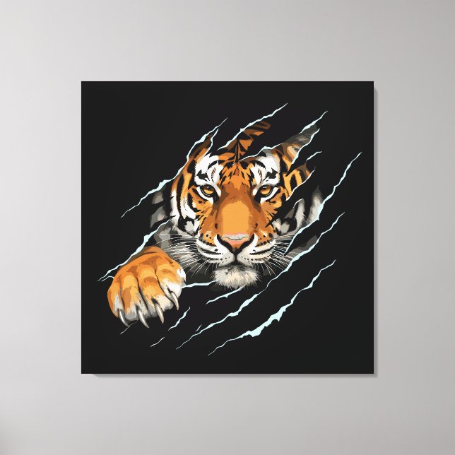 Tiger Stretched Canvas Wall Art (Front)