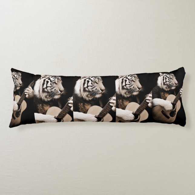 Tiger Strings – Elegant Musical Art Body Cushion (Front)