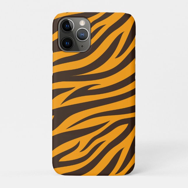 Tiger Stripe black Orange Wild Animal skin pattern Case-Mate iPhone Case (Back)