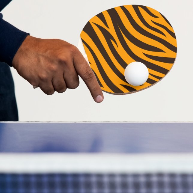 Tiger Stripe black Orange Wild Animal skin pattern Ping Pong Paddle (Insitu)