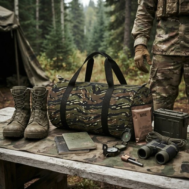 Tiger Stripe Camouflage Pattern Duffle Bag (Creator Uploaded)