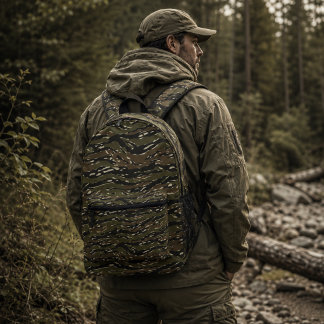 Tiger Stripe Camouflage Pattern Printed Backpack
