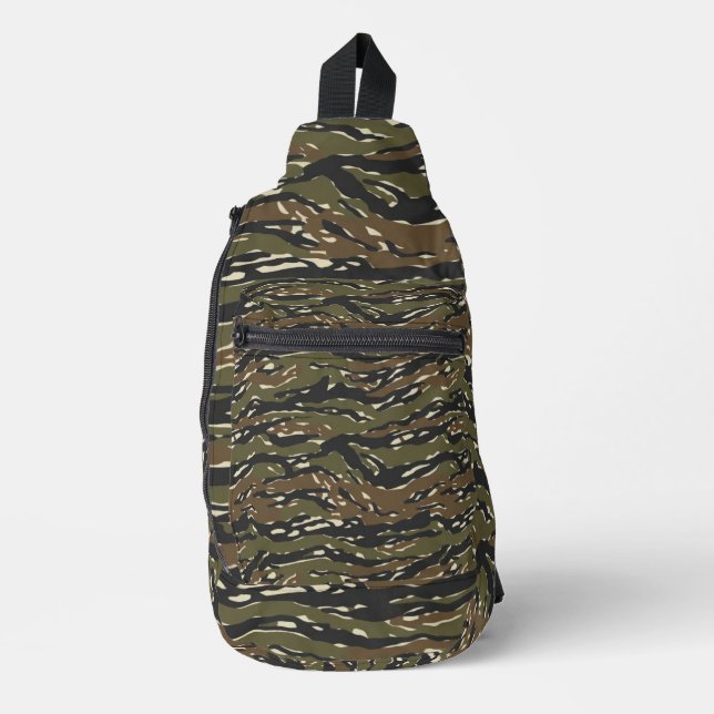 Tiger Stripe Camouflage Pattern Sling Bag (Front)