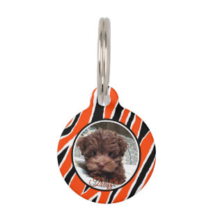 Tiger Stripe Custumizable - Orange/Black Pet Tag