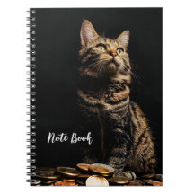 Tiger stripe Cute Cat Print Spiral Photo Notebook