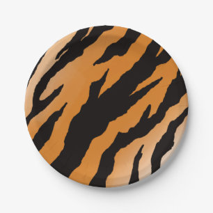 Tiger stripe design paper plate